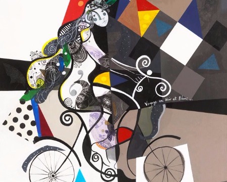 Voyage en noir et blanc - 100 x 120 / 100 x 80 ou 24 x 30 cm – Laque sur aluminium