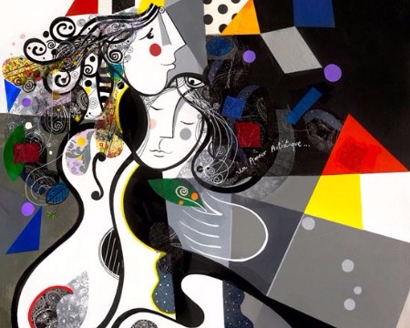 Un amour artistique - 39" x 47" / 39" x 31,2" or 9,3" x 11,7" – Lacquer on aluminium