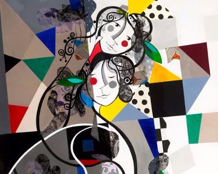 Union sacrée - 39" x 47" / 39" x 31,2" or 9,3" x 11,7" – Lacquer on aluminium