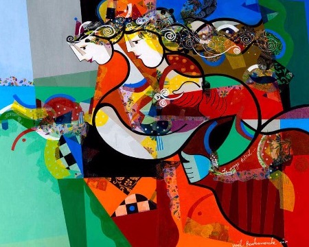Le voyage astral - 100 x 120 / 100 x 80 ou 24 x 30 cm – Laque sur aluminium
