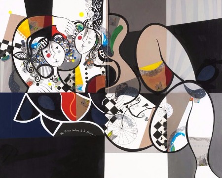 Un amour couleur de la musique - 39" x 47" / 39" x 31,2" or 9,3" x 11,7" – Lacquer on aluminium