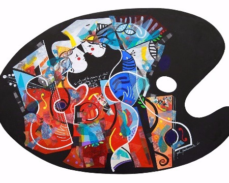 Tes mots sont des papillons - 125 x 95 cm - Acrylique sur bois