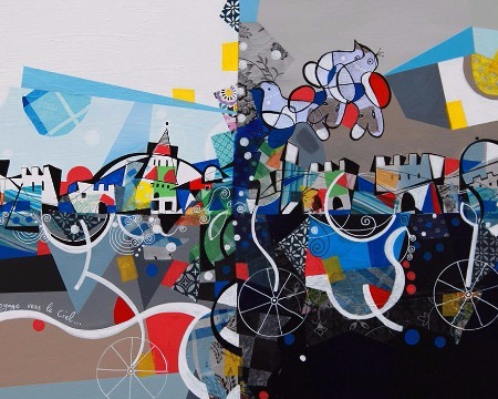 Un voyage vers le ciel - 39" x 47" / 39" x 31,2" or 9,3" x 11,7" – Lacquer on aluminium