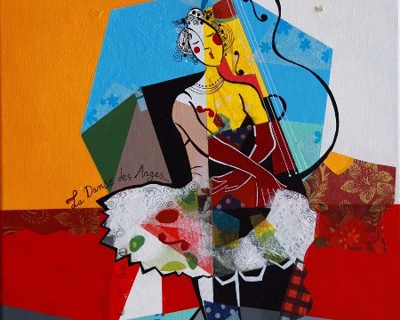 La danse des anges - 100 x 120 / 100 x 80 ou 24 x 30 cm – Laque sur aluminium