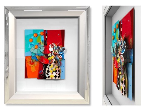 Le jongleur - 21 x 28 cm - Oeuvre sur papier en 3D