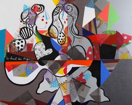 Le chant des anges - 19,5" x 23,4" - Acrylic on canvas