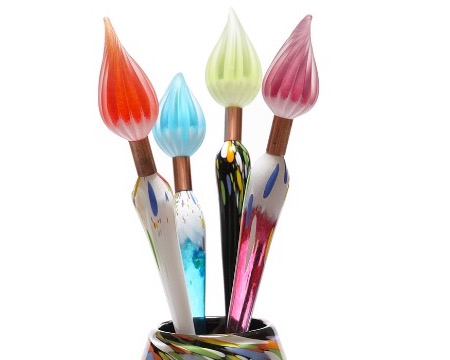 Vase et pinceaux - Glass sculpture - H 29,5"