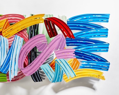 Stroke my genius - 190 x 65 cm - Sculpture murale 3D en métal découpée au laser