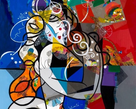 Intimité - 39" x 47" / 39" x 31,2" or 9,3" x 11,7" – Lacquer on aluminium