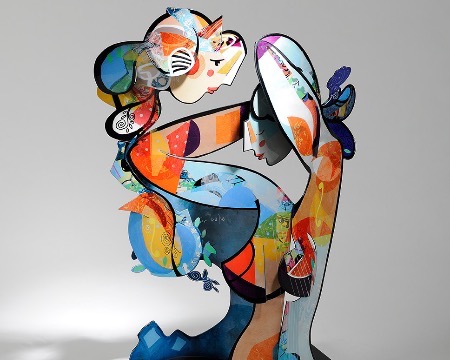 La mariée du ciel - 94 x 55 x 40 cm - Sculpture aluminium 3D