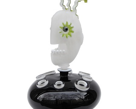 Squeletor - Sculpture en verre - H 43 cm