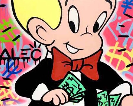 RICHIE CASH SMILE - 120 x 90 cm - Technique mixte sur toile