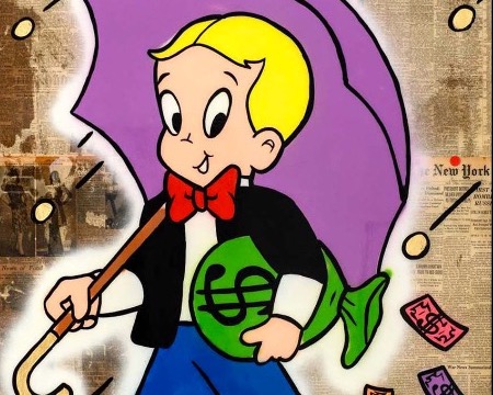 RICHIE RICH UMBRELLA - 120 x 90 cm - Technique mixte sur toile