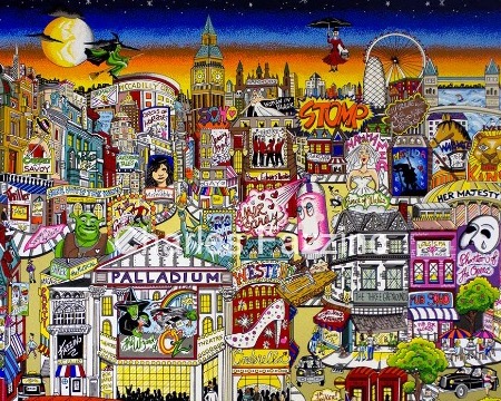 Getting cheeky on the queue in London's west end - SOLD OUT - 60 x 61 cm - Sérigraphie 3D