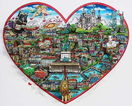 The heart of Lyon - Color - 42 x 37 cm - Sérigraphie 3D