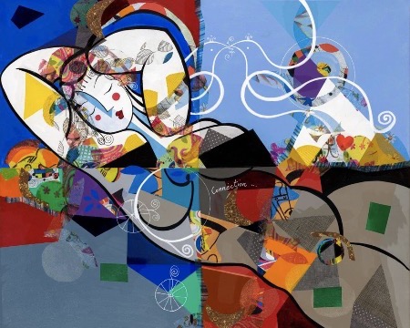 Connection II - 80 x 100 - Laque sur aluminium