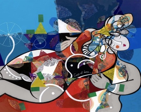 Corps et âme - 31" x 39" – Lacquer on aluminium