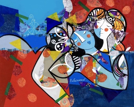 Enlacement - 80 x 100 - Laque sur aluminium