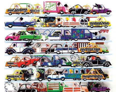 Square route - 60 x 60 cm - Sculpture murale 3D métal découpée au laser