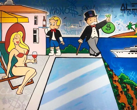 Monopoly and Richie with Blonde Girl - 300 x 200 cm - Technique mixte sur toile
