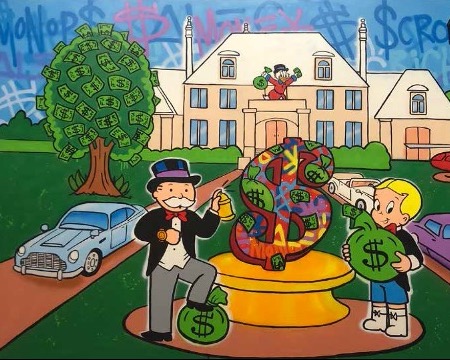 The Money Mansion - 66" x 106" inch - mixed media