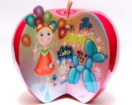 Balloon apple - 37,5 cm - Sculpture en résine