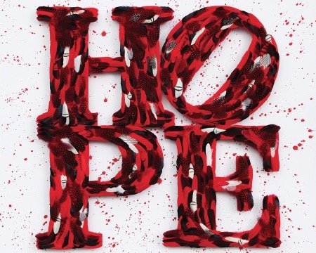 Hope - Tribute to Indiana - 47" x 47" - Plumes and drawing