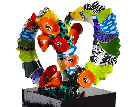 Cactus Spiral - 42 x 45 x 45 cm - Sculpture en aluminium