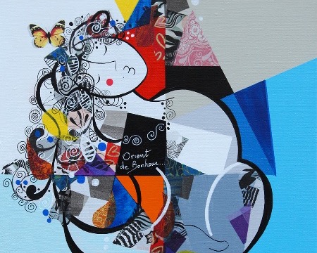 Orient de Bonheur - 15,7 x 19,5 cm - Acrylique sur toile