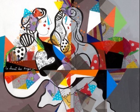 Le chant des anges - 39" x 31" - Lacquer on aluminium