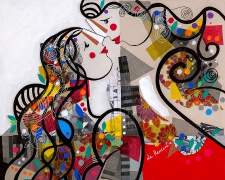 La Rencontre - 39" x 31" - Lacquer on aluminium