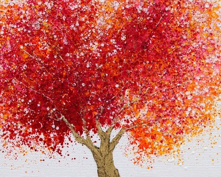 Racine - A 389 - 50 x 50 cm - Huile sur toile dorée à la feuille