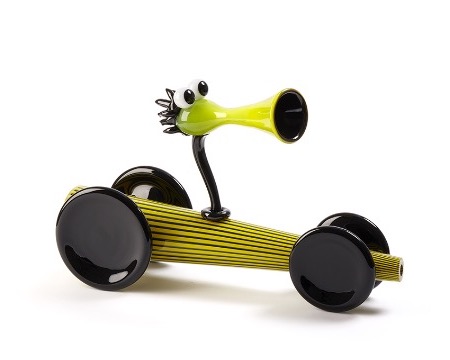 Dragster Klaxon - Glass sculpture - 20" x 13"