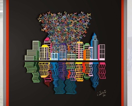 Reflections - 62 x 62 cm - papercut 3D