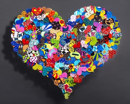 Look within your heart - 107 x 90 / 62 x 56 cm / 25 x 200 x 300 cm - Sculpture murale 3D en métal découpée au laser