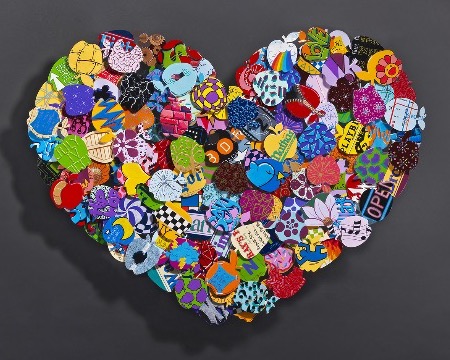 N.Y in my heart - 56 x 62 cm / 110 x 90 cm - Sculpture murale 3D en métal découpée au laser