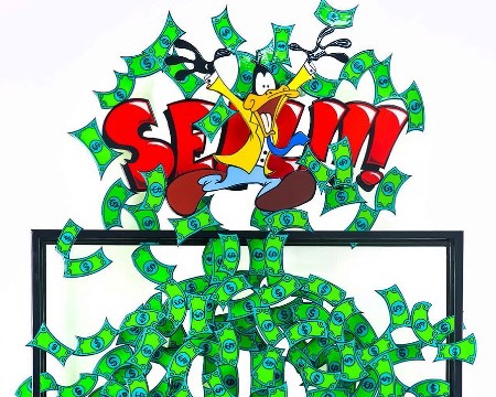 Thinking outside the box - Sell - 105 x 64 cm - Sculpture murale 3D métal découpée au laser