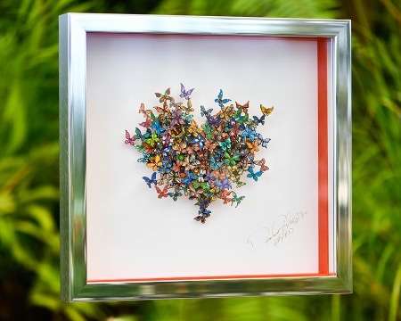 My heart is all a flutter - 35 x 38 cm - Oeuvre sur papier en 3D