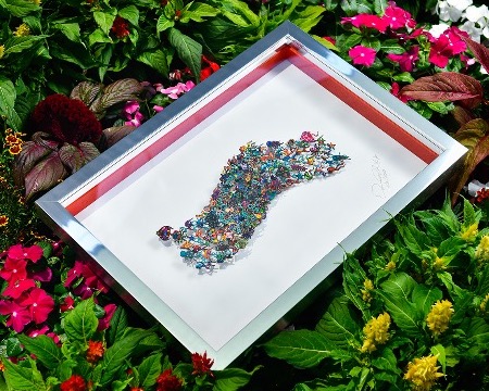 Go with the flow - 50 x 35  cm - Oeuvre sur papier en 3D