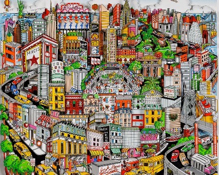 Just a cab ride crosstown - 63 x 63 cm - Sérigraphie 3D