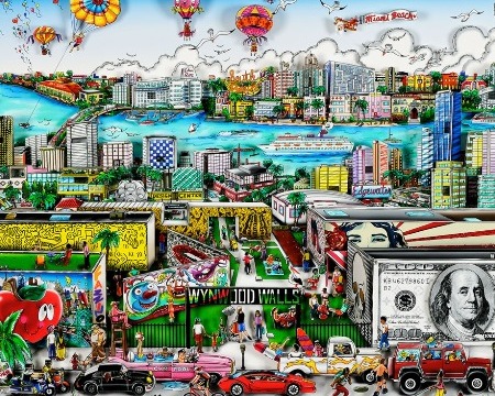 Miami, artistically in the 305 - 76 x 46 cm - Sérigraphie 3D