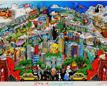 It's a looney world - 74 x 38 cm - Sérigraphie 3D