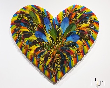 Sweet Little Jungle Love - 70 x 80 cm - Plumes et dessin