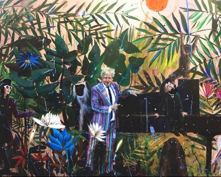 Concert in the jungle - 160 x 80 cm - Mixed media retouched