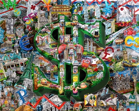 Your money makes the world go round - 38 x 51 cm - Sérigraphie 3D