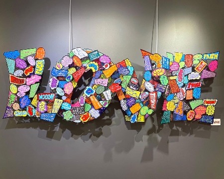 What is love - 64 x 183 cm - Sculpture 3D en métal découpée au laser