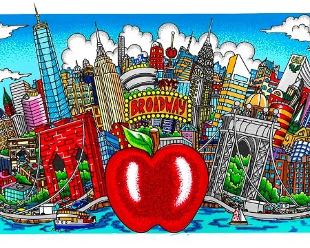 Big apple blue skies - 11,5" x 5" - Serigraphy 3D