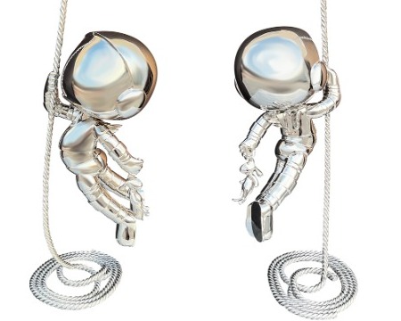 High Sky - Sculpture en inox poli miroir