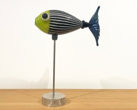 Poisson mer du sud - Glass sculpture - 17" x 14"