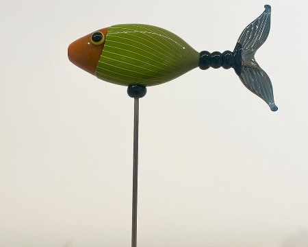 Poisson mer du sud - Glass sculpture - 19" x 13"